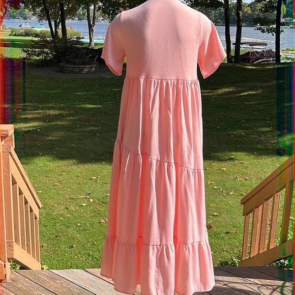 Boho flowing soft pink dress M - Picture 5 of 11